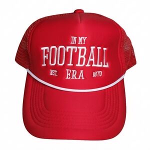 Anthropologie Red IN MY FOOTBALL ERA Cap Hat NWT